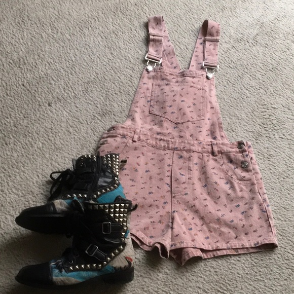 &merci Denim - &MERCI/PINK-FLORAL SHORTALLS/NEW
